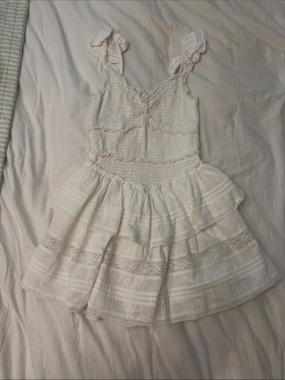 LoveShackFancy Lovine White Mini Dress
